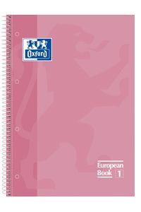 cuaderno espiral europeanbook1 rosa chicle a4 80h 90g. cuadricula 5x5mm microperforado