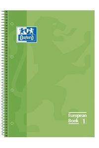 cuaderno espiral europeanbook1 verde a4 80h 90g. cuadricula 5x5mm microperforado