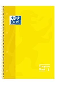 cuaderno espiral europeanbook1 amarillo a4 80h 90g. cuadricula 5x5mm microperforado