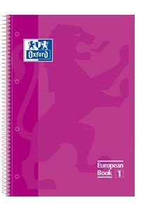 cuaderno espiral europeanbook1 fucsia a4 80h 90g. cuadricula 5x5mm microperforado