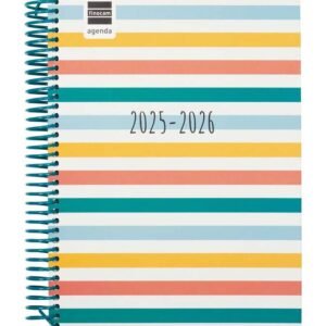 Agenda Finocam escolar Diva 1/4 dia/pàg cat 2025-26 colors