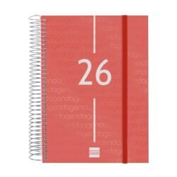 AGENDA YEAR E10 1DP 2026 VERMELL CAT+ (155X212MM) Gener 2026 – Desembre 2026 (12 mesos)