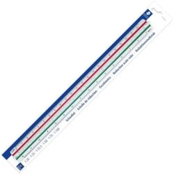 Escalímetre triangular 30cm plàstic blanc escala 1:20, 1:25, 1:33, 1:50, 1:75, 1:100