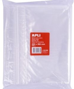 Paq/100 bosses autotancament zip 250x350mm Apli