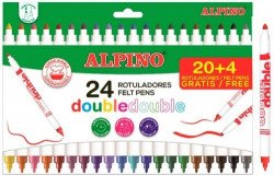 Estoig 20+4 retoladors doble punta fina/gruixuda Alpino