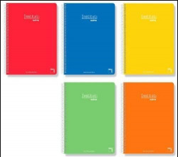 Bloc 4t 80 fulls 90g quadrícula 4×4 amb marge tapa dura colors assortits