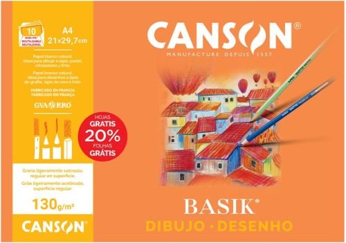 Minipack 8+2 làmines de dibuix Basik A4 130g llis Canson Minipack 8+2 làmines de dibuix Basik A4 130g llis Canson