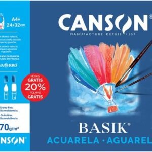 Minipack 6 làmines A4 Basik aquarel·la i tempera 370g