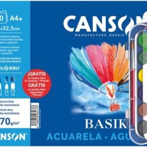 Bloc de dibuix espiral Basik aquarel·la i tempera A4+ 370g Canson Bloc de dibuix espiral Basik aquarel·la i tempera A4+ 370g Canson