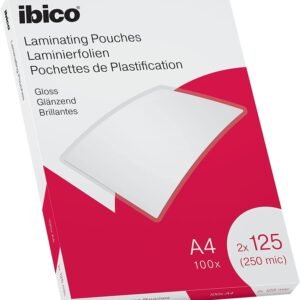 Pack 100 fundes per plastificar A4 125 micres brillant Ibico