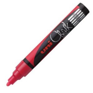 Retolador de guix líquid vermell Uni Chalk Marker PWE-5M