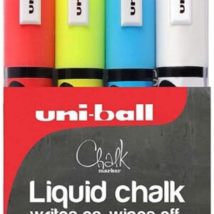 Estoig 4 retoladors de guix líquid Uni Chalk Marker PWE-5M
