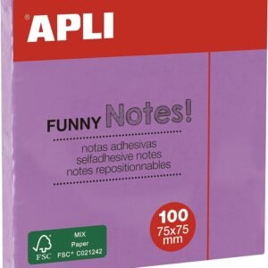 Tacs de notes adhesives 75x75mm lila pastel