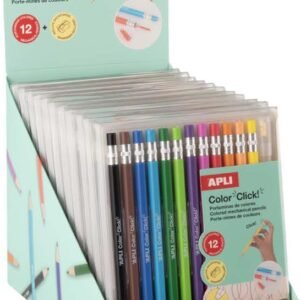 Estoig Apli portamines de colors Color Click, 12 colors, inclou maquineta