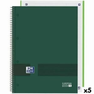 Bloc A4+ 80 fulls 90g quadrícula 5×5 verd militar Europeanbook1 Oxford