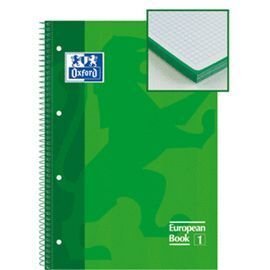 Bloc A4+ 80 fulls 90g quadrícula 5×5 verd Europeanbook1 Oxford
