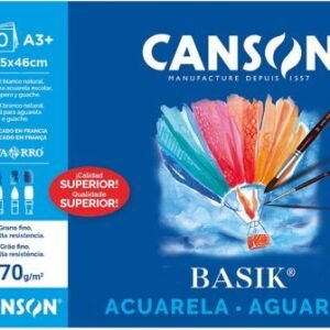 Bloc de dibuix espiral Basik aquarel·la i tempera A3+ 370g Canson Bloc de dibuix espiral Basik aquarel·la i tempera A3+ 370g Canson