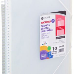 Carpeta 50 fundes A4 espiral Archivex Star transparent