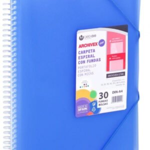 Carpeta 50 fundes A4 espiral Archivex Star blava Carchivo