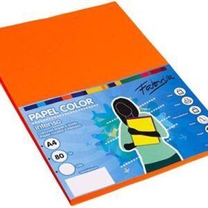 Paquet de paper A4 100 fulls 80g color taronja clar Fabrisa