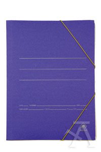 Carpeta de cartró foli amb gomes i solapes blava