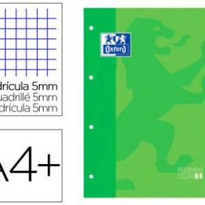 Recanvi color A4 quadrícula 5×5 verd poma 80 fulls