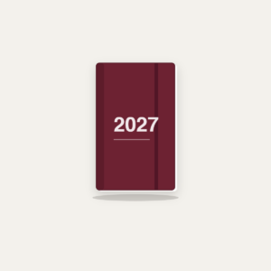 Agenda Finocam Opaque E3 setmana vista horitzontal català 2027 bordeus